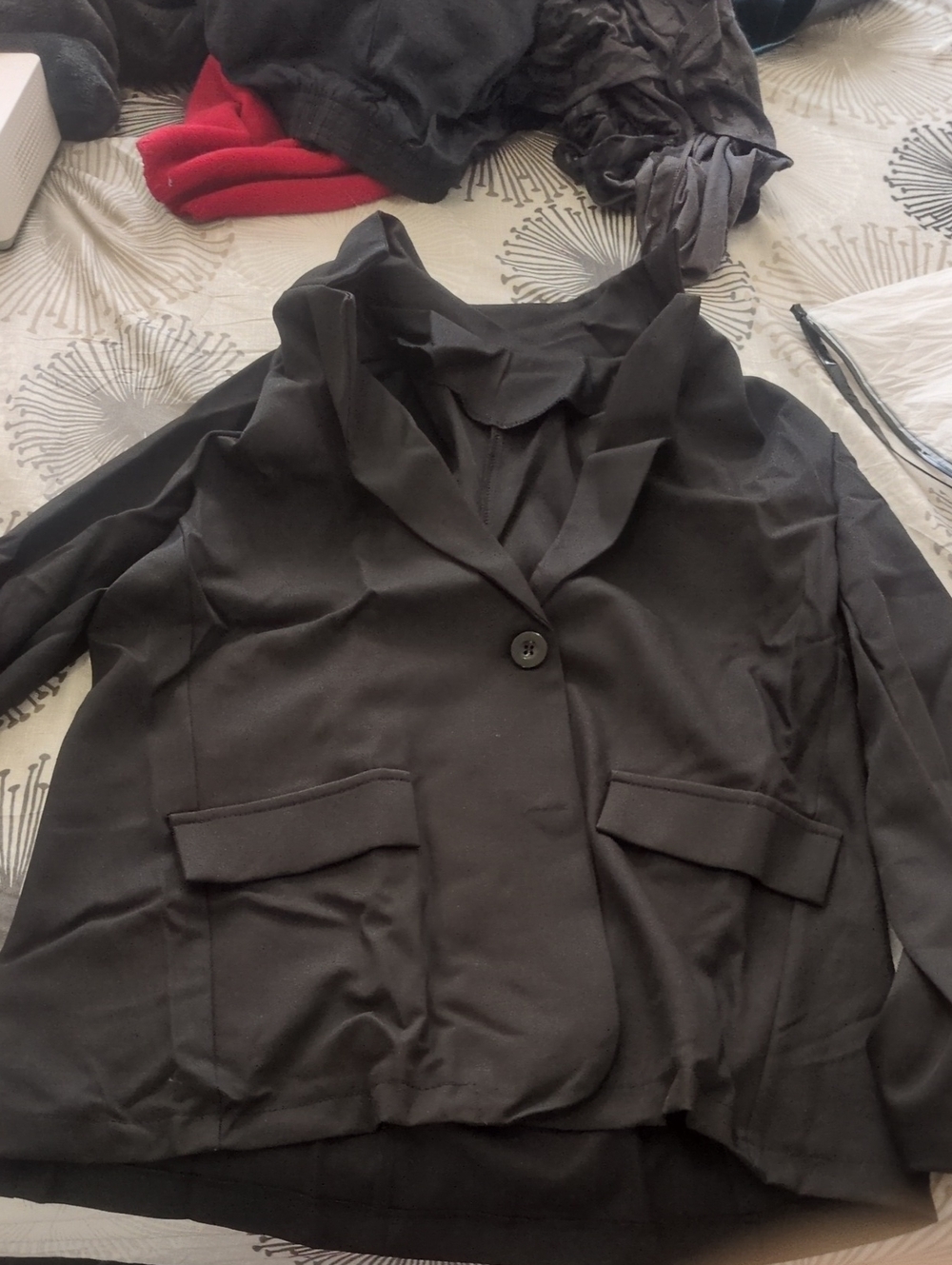 Women's Black Single-Button Casual Blazer Jacket